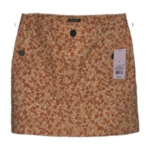 Wild Fable Womens Mini Skirt Rust Floral Print Size 6 Target '70s Orange' NWT